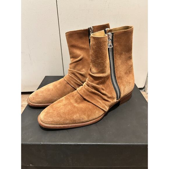 Amiri Skinny Stack Boots Brown Suede Side Zip size EU 42 / US 9 main image 7